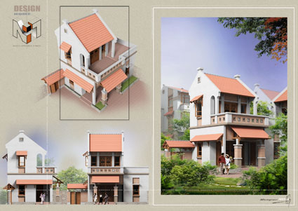 Thiết kế nhà ở gia đình Mê Linh - Vĩnh Phúc